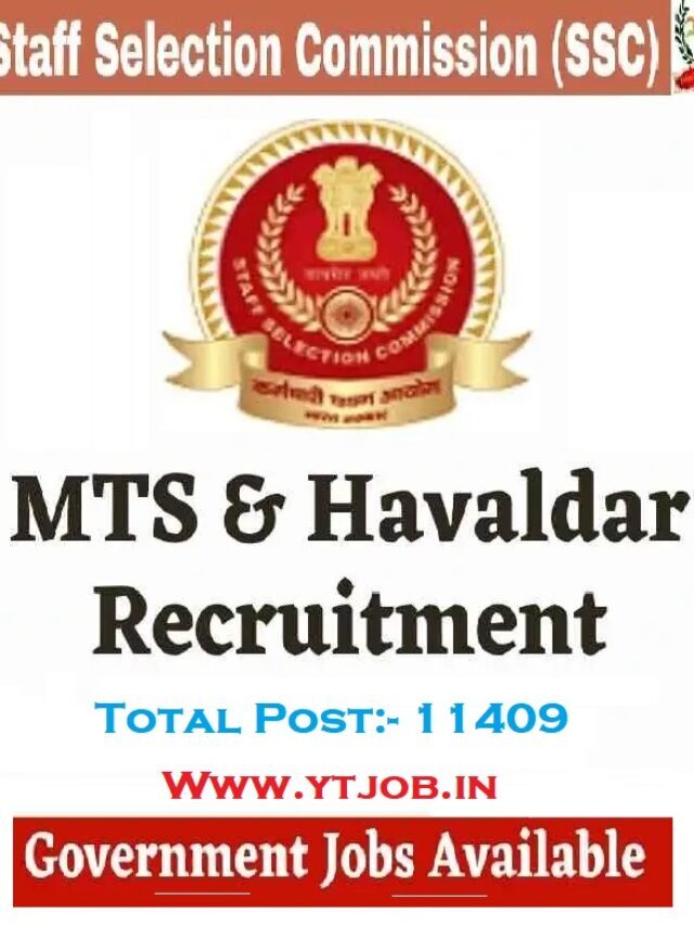 SSC MTS & Havaldar Recruitment 2023 Apply 11409 Post
